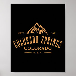 Póster Colorado Springs Colorado Impresionante Diseño De