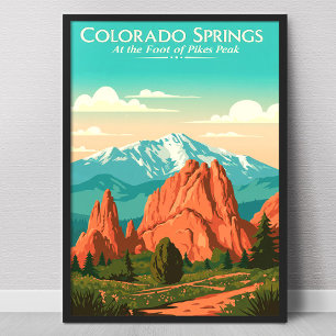 Póster Colorado Springs Vintage