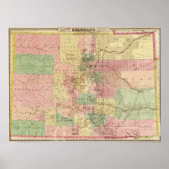 Póster ColoradoMapa PanorámicoColorado (Frente)