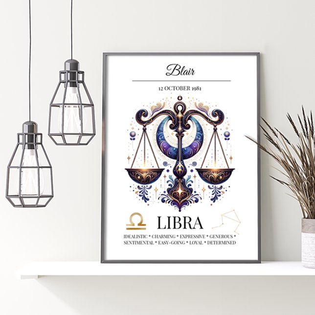 Póster Colorante de agua zodiaca personalizada de Libra (Subido por el creador)