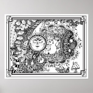 Póster Colorante Poster "La luna de la señora Dee"