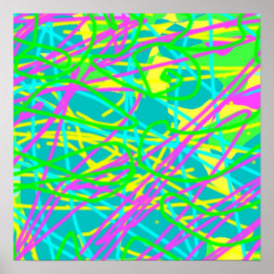 Póster Colorea Mis Sueños Garabato Patrón Expresivo Artís