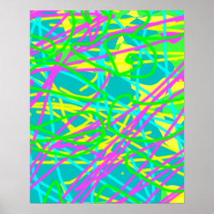 Póster Colorea Mis Sueños Garabato Patrón Expresivo Artís