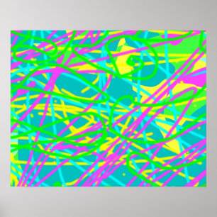Póster Colorea Mis Sueños Garabato Patrón Expresivo Artís