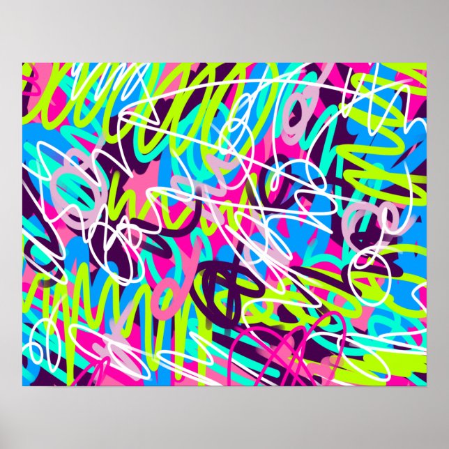 Póster Colores alegres abstractos modernos (Frente)