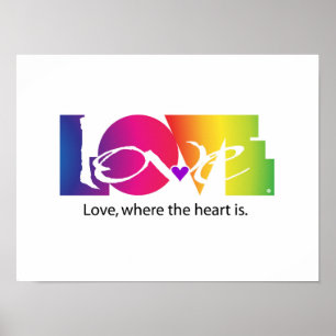 Póster Colores arcoiris de amor