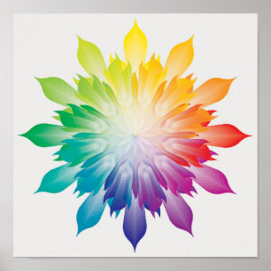 Póster Colores arcoiris de Mandala - Flor - Energía - Arm