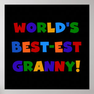 Póster Colores brillantes de la abuelita del Mejor-est de