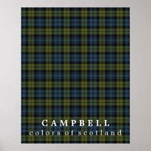 Póster Colores Campbell de Escocia Tartán