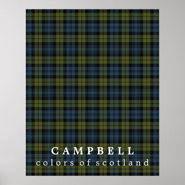 Póster Colores Campbell de Escocia Tartán (Frente)