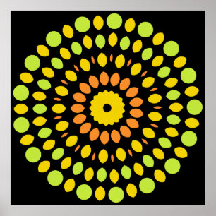 Póster Colores cítricos, verde, amarillo, naranja,