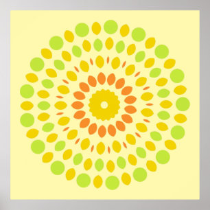 Póster Colores cítricos, verde, amarillo, naranja,