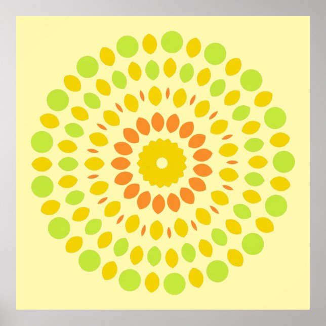 Póster Colores cítricos, verde, amarillo, naranja, (Frente)