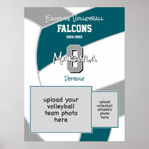 Póster Colores conmemorativos del equipo de voleibol gris