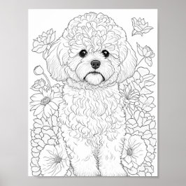 Póster Colores de adultos Bichon Frise