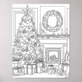 Póster Colores de adultos del árbol de Navidad