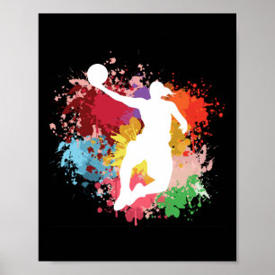 Póster Colores de agua del baloncesto