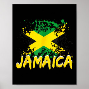Póster Colores de agua retro vintage de Jamaica