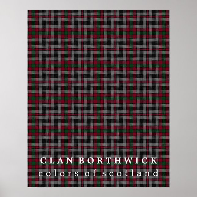 Póster Colores de Borthwick en Escocia Tartán (Frente)