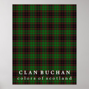 Póster Colores de Clan Buchan de Escocia Tartán