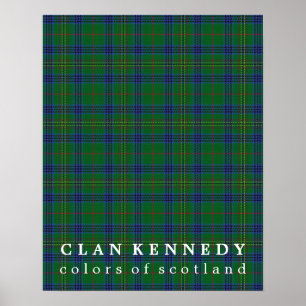 Póster Colores de Clan Kennedy de Escocia Tartán