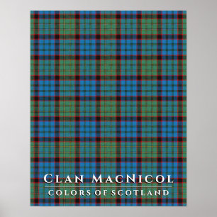 Póster Colores de Clan MacNicol de Escocia Caza Tartán