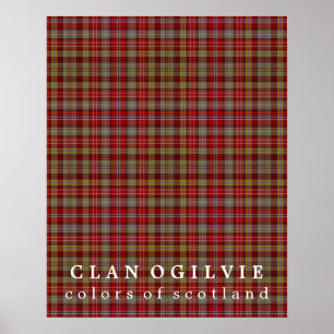 Póster Colores de Clan Ogilvie de Escocia Tartán