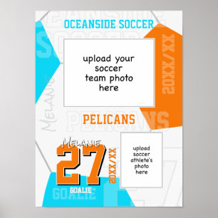 Póster colores de cualquier equipo equipo de fútbol + fot