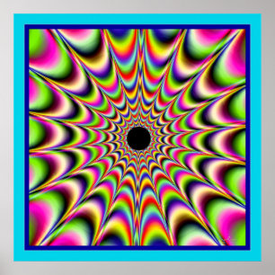 Póster Colores de emisión de derrota del centro negro