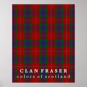 Póster Colores de Fraser de Clan de Escocia Tartán