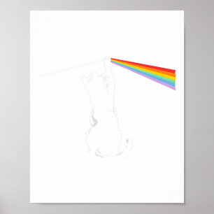 Póster Colores de gato divertidos de música rock de gato