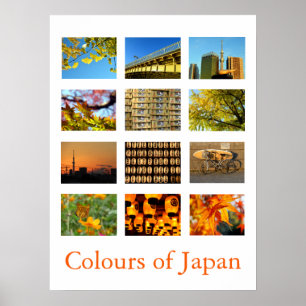 Póster Colores de Japón (amarillo/naranja)