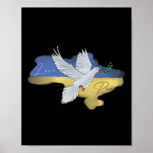 Póster Colores de la bandera de la paloma de la paz ucran