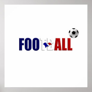 Póster Colores de la bandera francesa de fútbol regalos d