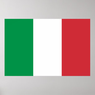 Póster Colores de la bandera verde blanca y roja italiana