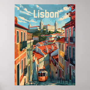 Póster Colores de Lisboa: Relatos de tranvía en calles en