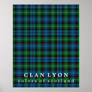 Póster Colores de Lyon del clan del tartán de Escocia