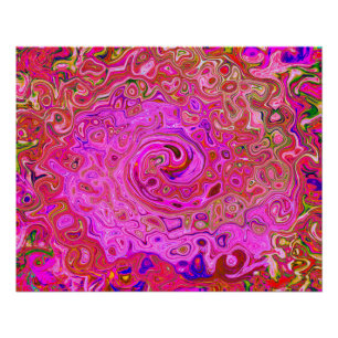 Póster Colores de Marcado Rosado Caliente Resumen Swirl R