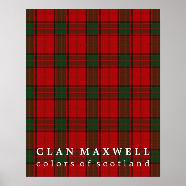 Póster Colores de Maxwell de Clan de Escocia Tartán (Frente)