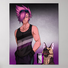 Póster Colores de orgullo asexuales (sin texto)