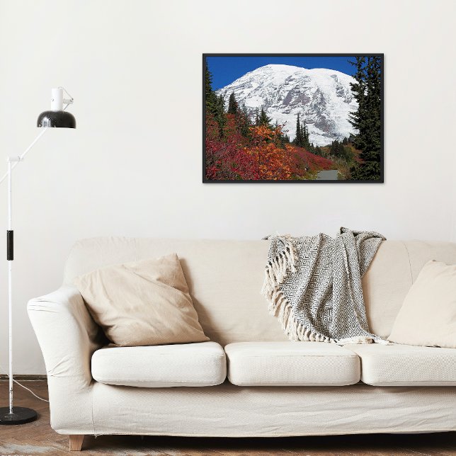 Póster Colores de otoño del monte Rainier Foto Glossy (In Situ)