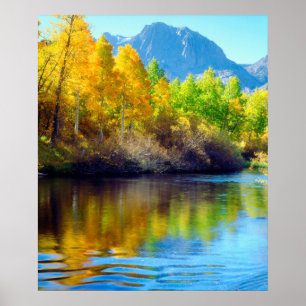 Póster Colores de otoño reflejándose en Rush Creek