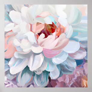 Póster Colores de Peony Pastel en flor