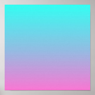 Póster Colores de sirena gradiente rosa morado aqua oscur