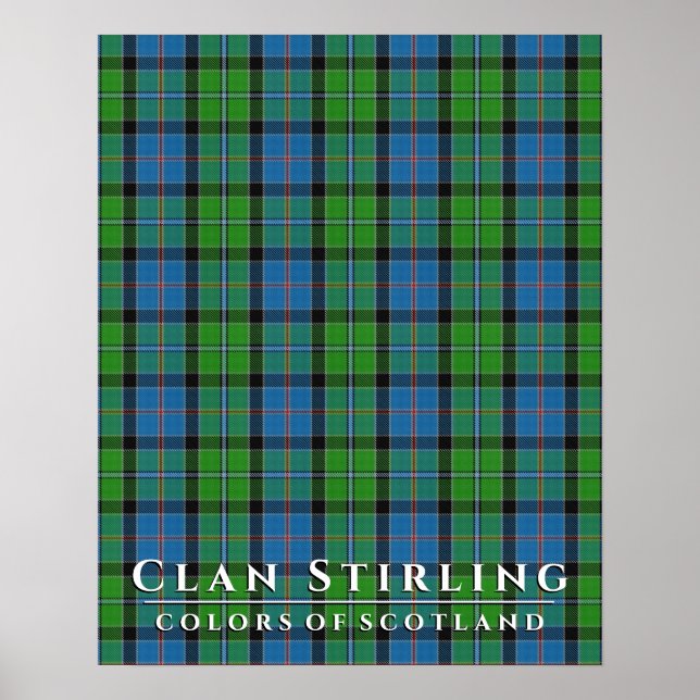 Póster Colores de Stirling de Clan 2 Tartán Plaid (Frente)
