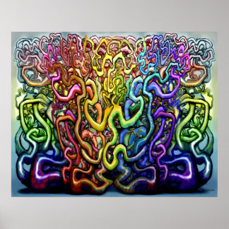 Póster Colores del arcoiris entretejidos
