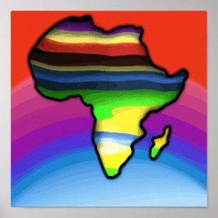 Póster Colores del mapa de África
