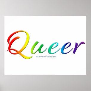 Póster Colores del orgullo queer de SlipperyJoe palabra o
