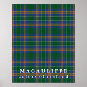 Póster Colores del Tartán MacAuliffe de Irlanda