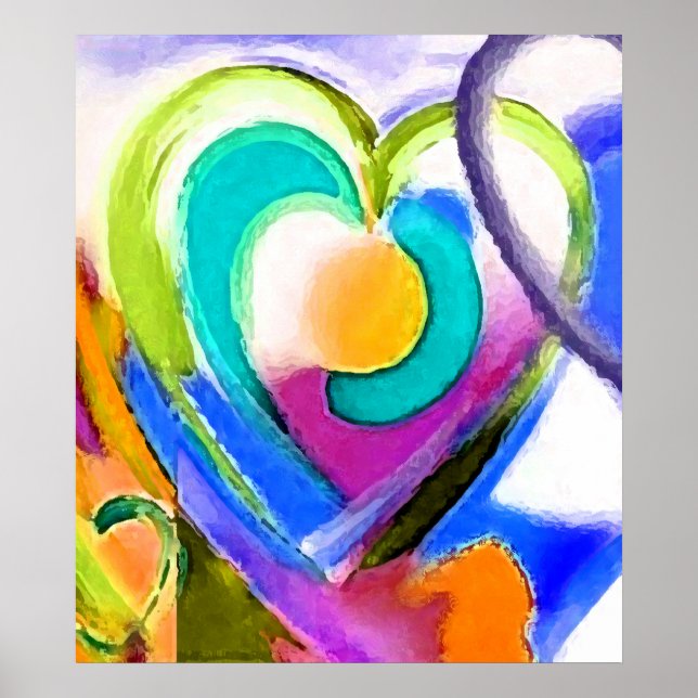 Póster Colores digitales Corazón (Frente)